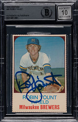 Signed 1975 Hostess #80 Robin Yount Rookie Beckett GEM MINT 10