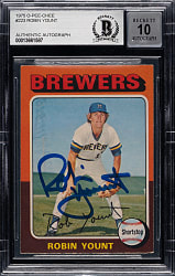 Signed 1975 O-Pee-Chee #223 Robin Yount Rookie Beckett GEM MINT 10