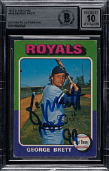 Signed 1975 O-Pee-Chee #228 George Brett Rookie Beckett GEM MINT 10