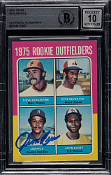 Signed 1975 Topps #616 Jim Rice Rookie Beckett GEM MINT 10