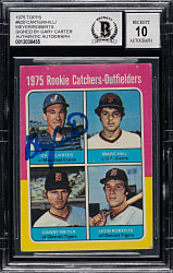 Signed 1975 Topps #620 Gary Carter Rookie Beckett GEM MINT 10