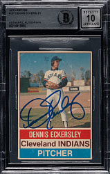 Signed 1976 Hostess #137 Dennis Eckersley Rookie Beckett GEM MINT 10