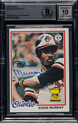 Signed 1978 Topps #36 Eddie Murray Rookie Beckett GEM MINT 10