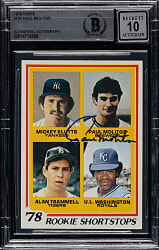 Signed 1978 Topps #707 Paul Molitor Rookie Beckett GEM MINT 10