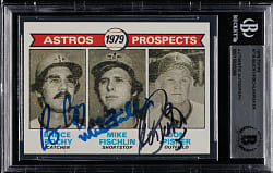 Signed 1979 Topps #718 Houston Astros Rookies with Bruce Bochy - Beckett - Signed by All Three Players!