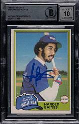 Signed 1981 O-Pee-Chee #347 Harold Baines Rookie Beckett GEM MINT 10