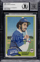 Signed 1981 Topps #347 Harold Baines Rookie Beckett GEM MINT 10
