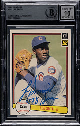 Signed 1982 Donruss #252 Lee Smith Rookie Beckett GEM MINT 10