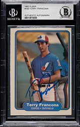 Signed 1982 Fleer #188 Terry Francona Rookie - Beckett