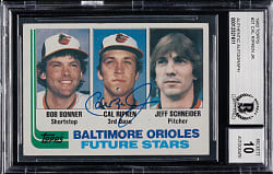 Signed 1982 Topps #21 Cal Ripken Jr. Rookie Beckett GEM MINT 10