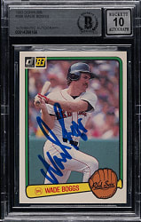 Signed 1983 Donruss #586 Wade Boggs Rookie Beckett GEM MINT 10