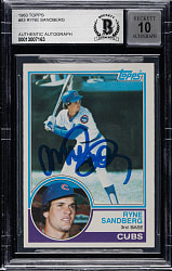 Signed 1983 Topps #83 Ryne Sandberg Rookie Beckett GEM MINT 10