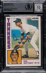 Signed 1984 O-Pee-Chee #8 Don Mattingly Rookie Beckett GEM MINT 10