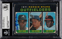 Signed 1971 O-Pee-Chee #709 Dusty Baker Rookie High Number Short Print - Beckett