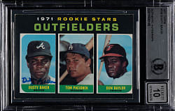 Signed 1971 Topps #709 Dusty Baker Rookie High Number Short Print - Beckett