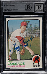 Signed 1973 Topps #174 Goose Gossage Rookie Beckett GEM MINT 10