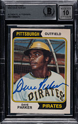 Signed 1974 O-Pee-Chee #252 Dave Parker Rookie Beckett GEM MINT 10
