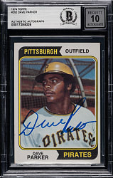 Signed 1974 Topps #252 Dave Parker Rookie Beckett GEM MINT 10