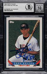 Signed 1993 Topps Traded #19T Todd Helton Rookie Beckett GEM MINT 10