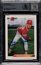 Signed 1992 Bowman #11 Trevor Hoffman Rookie Beckett GEM MINT 10