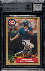 Signed 1987 Topps Tiffany #634 Rafael Palmeiro Rookie Beckett GEM MINT 10