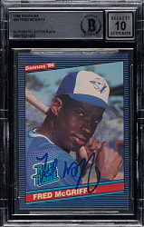 Signed 1986 Donruss #28 Fred McGriff Rookie Beckett GEM MINT 10