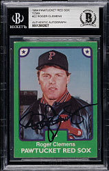 Signed 1984 TCMA Pawtucket Red Sox #22 Roger Clemens Pre-Rookie - Beckett
