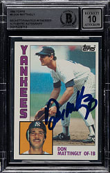 Signed 1984 Topps #8 Don Mattingly Rookie Beckett GEM MINT 10