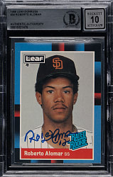 Signed 1988 Leaf Donruss #34 Roberto Alomar Rookie Beckett GEM MINT 10