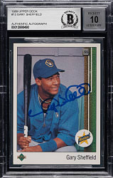 Signed 1989 Upper Deck #13 Gary Sheffield Rookie Beckett GEM MINT 10