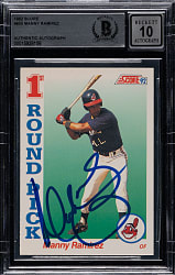 Signed 1992 Score #800 Manny Ramirez Rookie Beckett GEM MINT 10