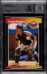 Signed 1989 Donruss #561 Craig Biggio Rookie Beckett GEM MINT 10