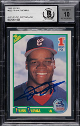 Signed 1990 Score #663 Frank Thomas Rookie Beckett GEM MINT 10
