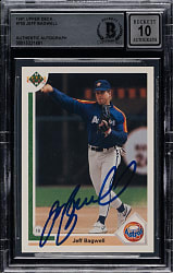 Signed 1991 Upper Deck #755 Jeff Bagwell Rookie Beckett GEM MINT 10
