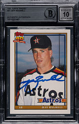 Signed 1991 Topps Traded #4T Jeff Bagwell Rookie Beckett GEM MINT 10