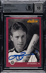 Signed 1991 Studio #172 Jeff Bagwell Rookie Beckett GEM MINT 10