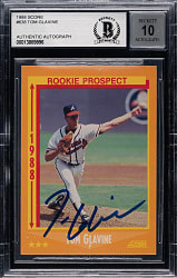 Signed 1988 Score #638 Tom Glavine Rookie Beckett GEM MINT 10