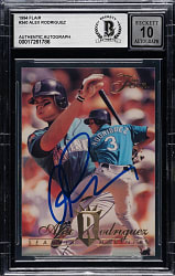 Signed 1994 Flair #340 Alex Rodriguez Rookie Beckett GEM MINT 10