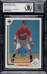 Signed 1991 Upper Deck #55 Chipper Jones Rookie Beckett GEM MINT 10