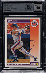 Signed 1992 Score Traded #84T Jeff Kent Rookie Beckett GEM MINT 10