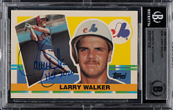 Signed 1990 Topps Big #296 Larry Walker Rookie Beckett GEM MINT 10