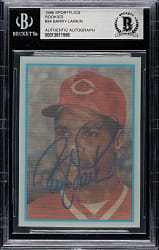 Signed 1986 Sportflics Rookies #34 Barry Larkin Rookie Beckett GEM MINT 10