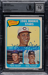 Signed 1965 Topps #581 Tony Perez Rookie Beckett GEM MINT 10