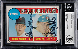 Signed 1969 Topps #99 Graig Nettles and Danny Morris Rookie - Beckett - Signed by Both Players!