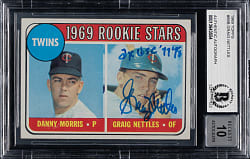 Signed 1969 Topps #99 Graig Nettles Beckett GEM MINT 10 - "2x WSC '77 '78" Inscription