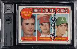 Signed 1969 Topps #597 Rollie Fingers Rookie Beckett GEM MINT 10