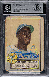 Signed 1952 Topps #195 Orestes Minoso Rookie Beckett GEM MINT 10