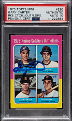 Signed 1975 Topps Mini #620 Gary Carter Rookie PSA/DNA GEM MINT 10