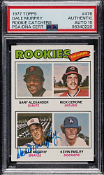 Signed 1977 Topps #476 Dale Murphy Rookie PSA/DNA GEM MINT 10