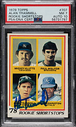 Signed 1978 Topps #707 Alan Trammell Rookie PSA NM 7 with GEM MINT 10 Signature